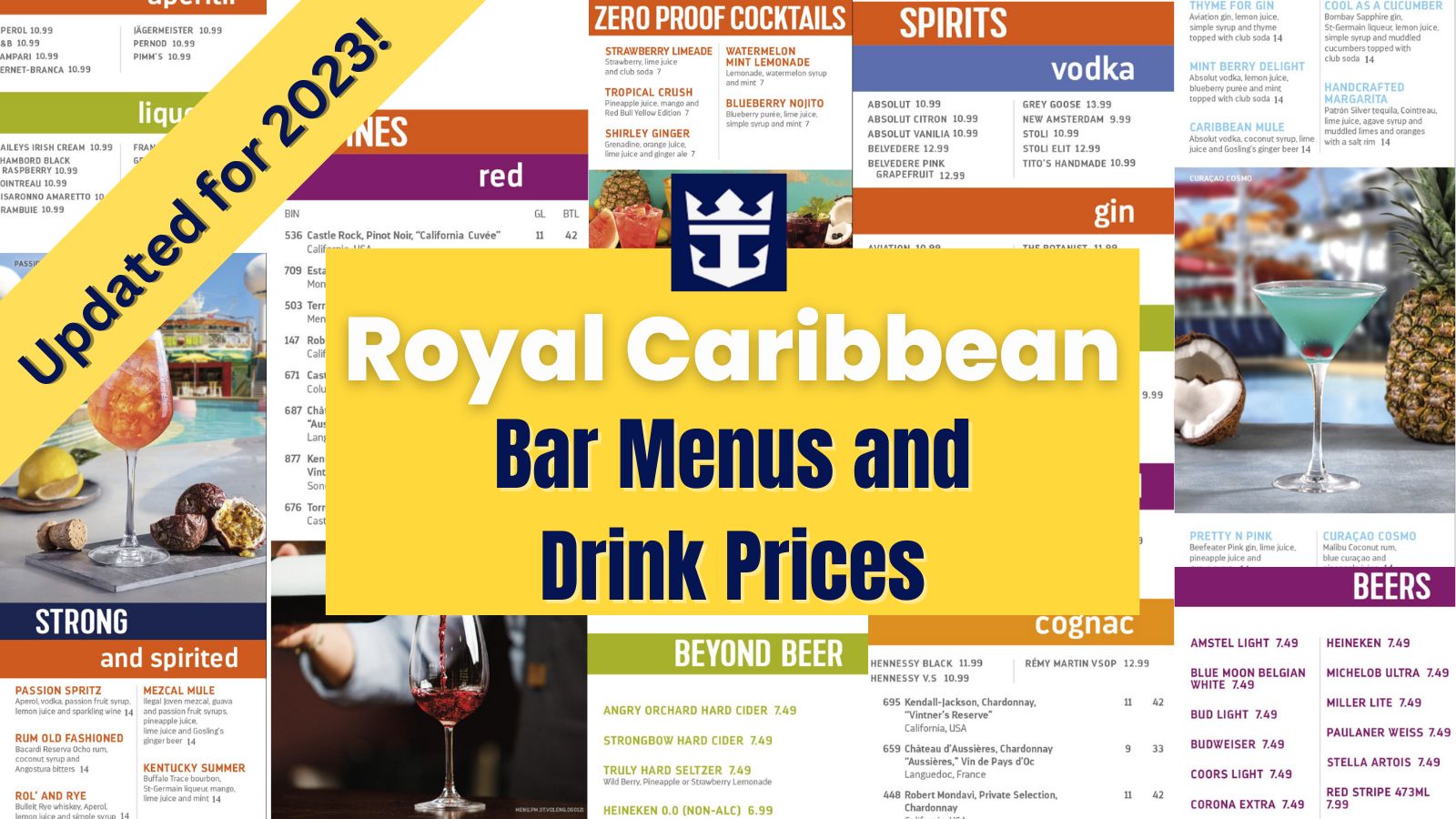 Royal Caribbean Bar Menus and Drink Prices 2023 · Prof. Cruise