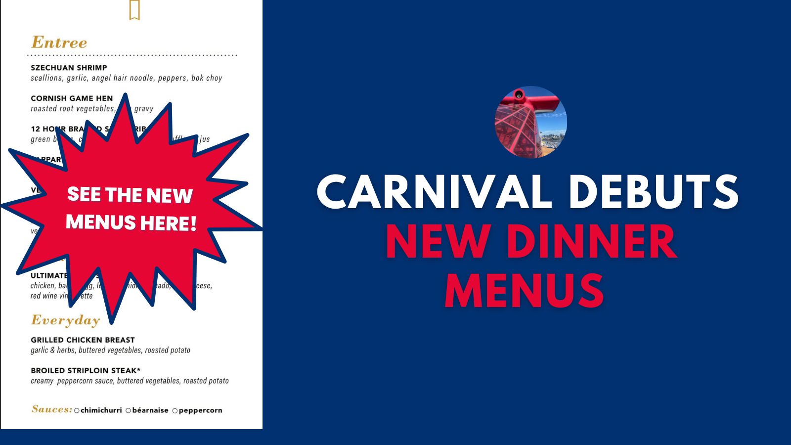 Carnival Debuts NEW Dinner Menus On Dream See Them HERE! · Prof