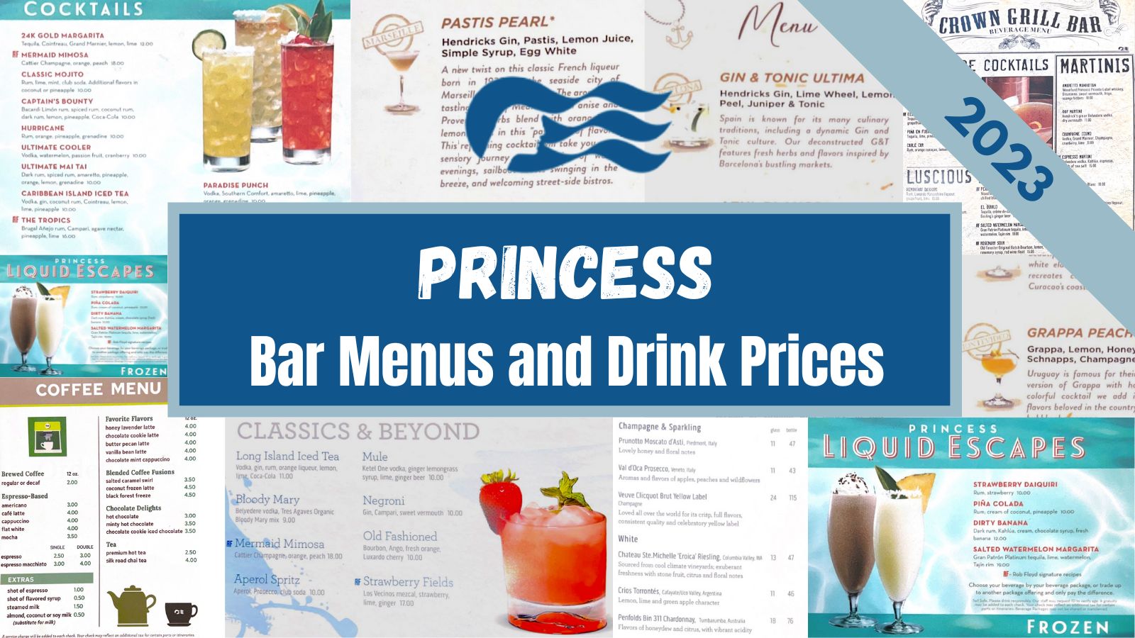 Princess Bar Menus and Drink Prices 2024 · Prof. Cruise, Ship Tour