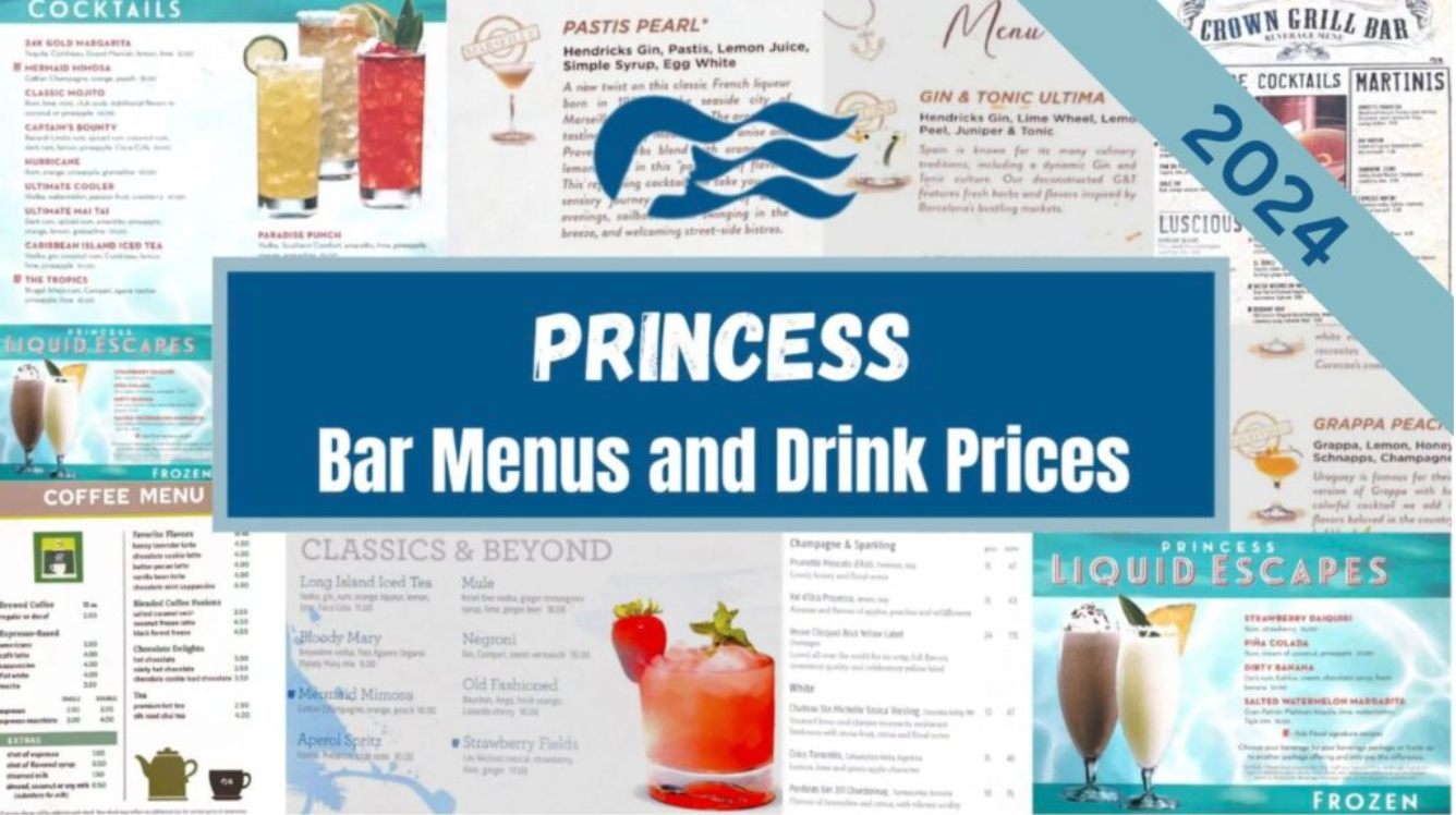 Princess Bar Menus and Drink Prices 2024 · Prof. Cruise, Ship Tour