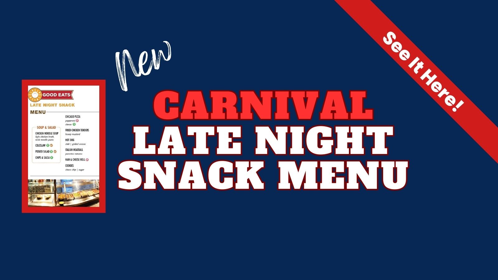 carnival cruise line new menu