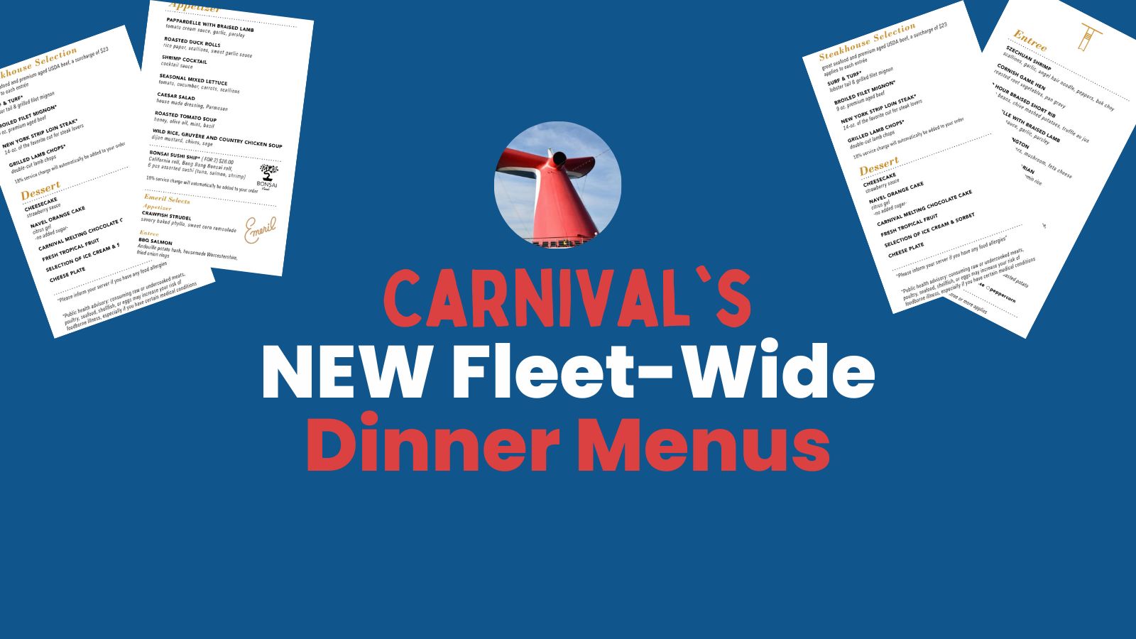 Carnival's NEW Dinner Menus! · Prof. Cruise, Ship Tour, Cruise Vacation