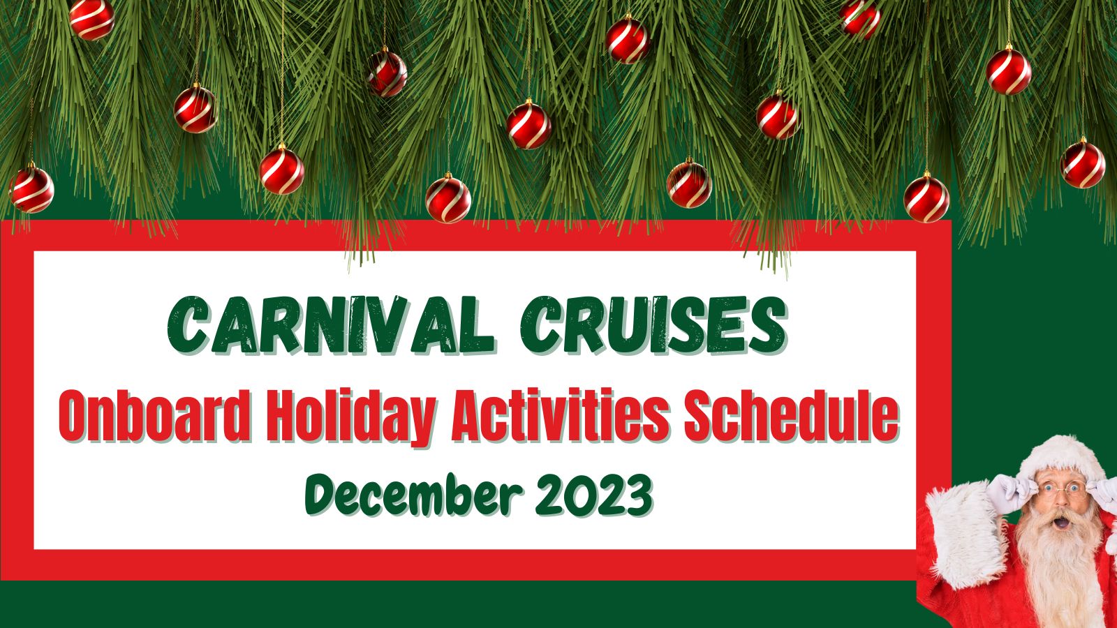 carnival christmas cruise 2023