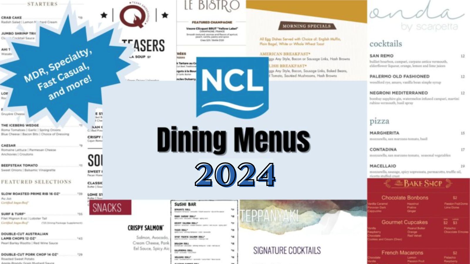 NCL Menus 2024 Prof Cruise Ship Tour Cruise Vacation Cruise   Ncl Menus 2024 