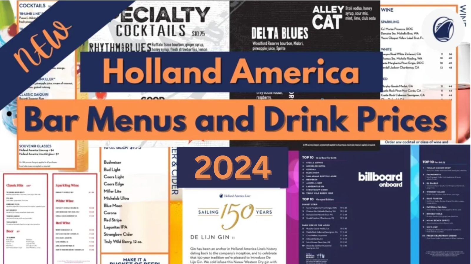 Holland America Bar Menus and Drink Prices 2024 · Prof. Cruise, Ship