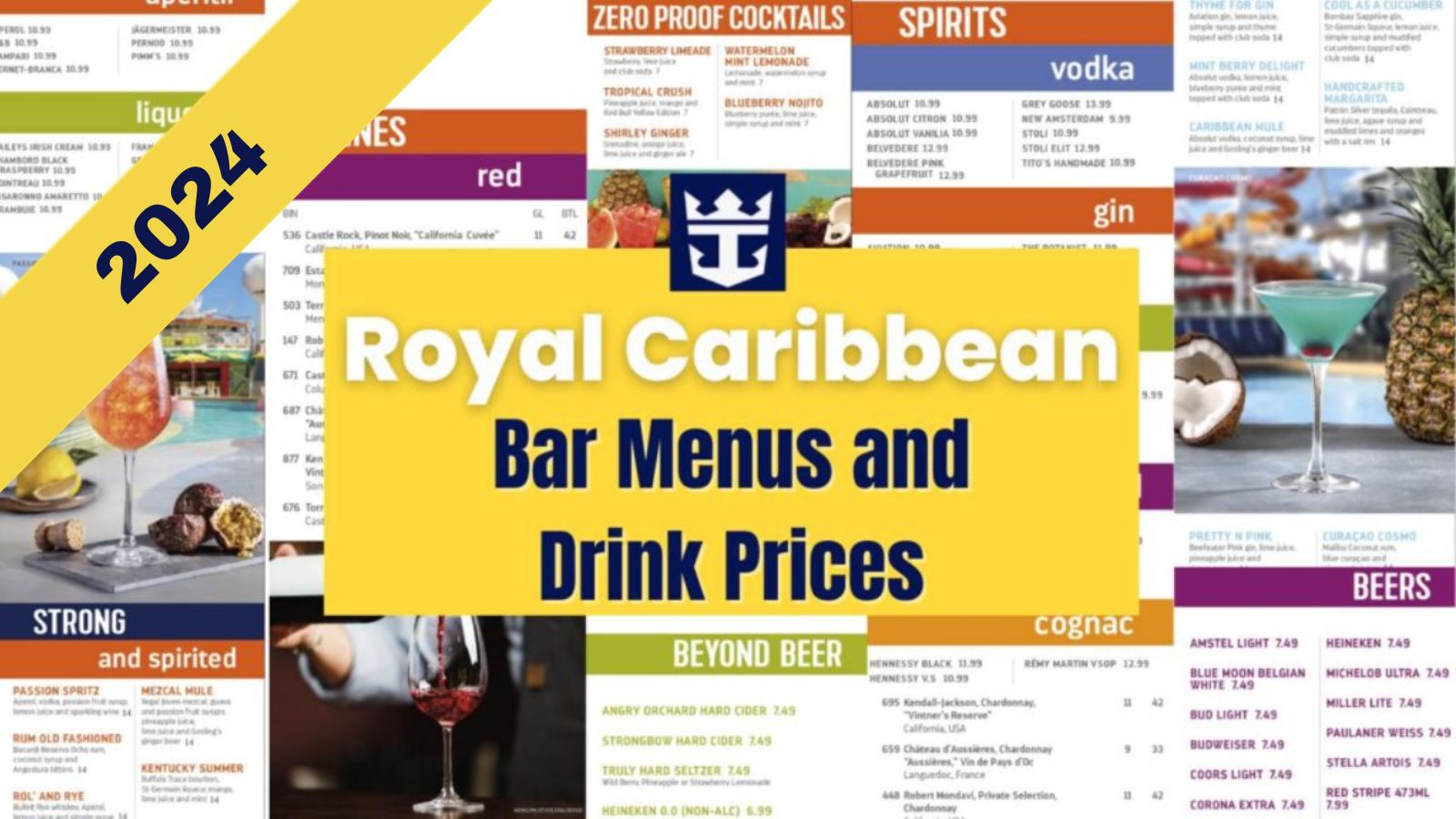 Royal Caribbean Bar Menus and Drink Prices 2024 · Prof. Cruise, Ship