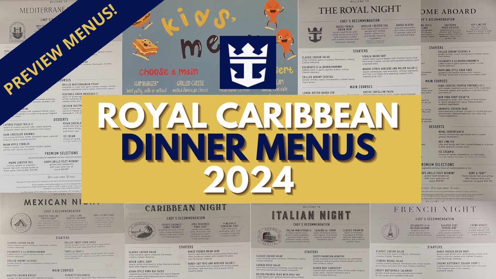 NEW Royal Caribbean Dinner Menus 2024 · Prof. Cruise, Ship Tour, Cruise