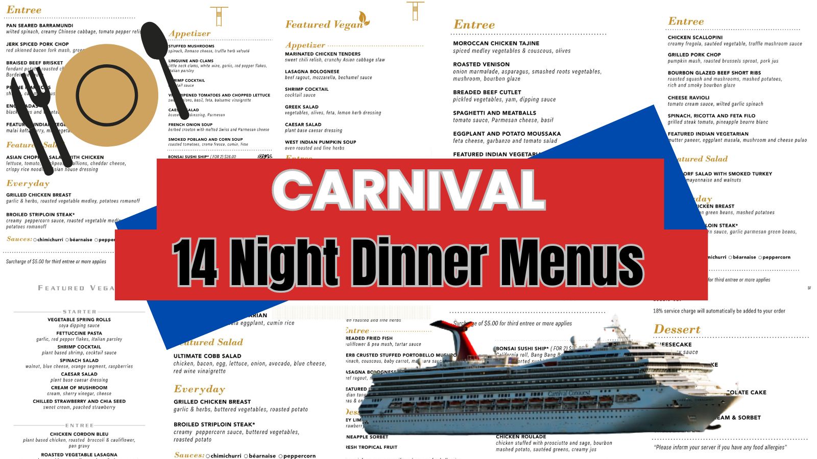 Carnival 14 Night Dinner Menus · Prof. Cruise, Ship Tour, Cruise ...