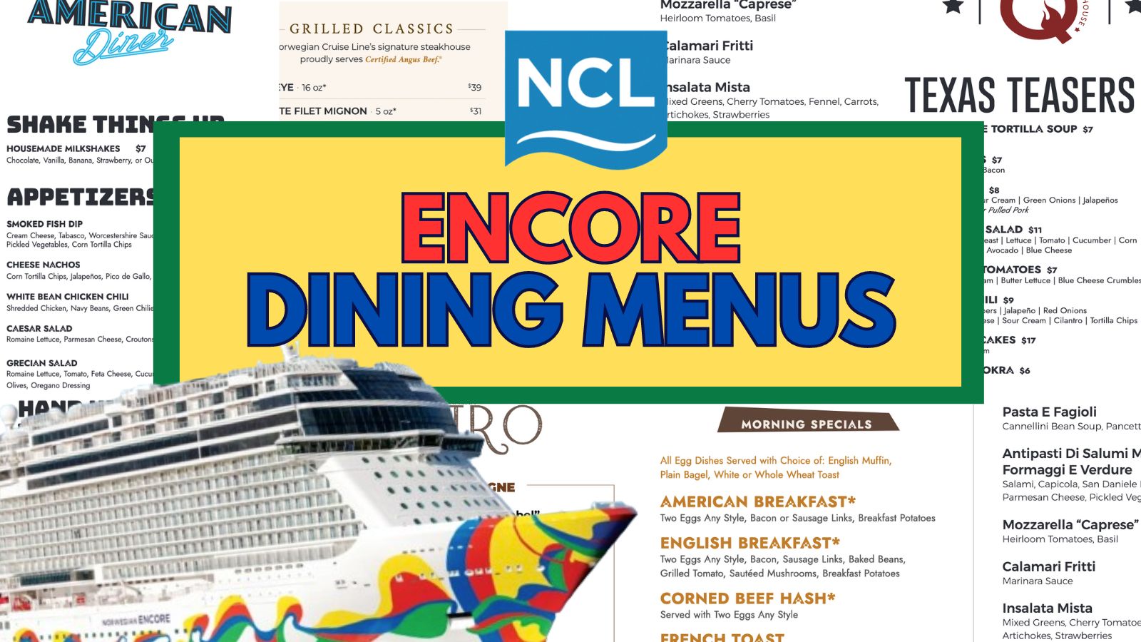 NCL Encore Menus 2024 · Prof. Cruise, Ship Tour, Cruise Vacation, Cruise Travel, Cruise Menus